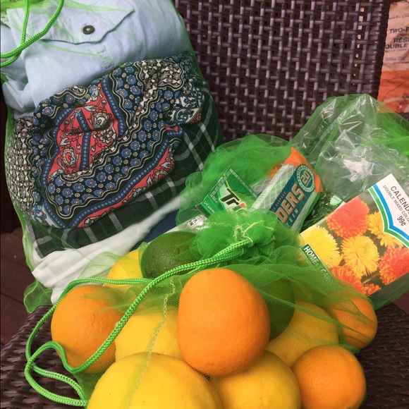 🎁 🌶 🛒 O.M.GREEN reusable mesh fruit veg shopping bags 10 pack ‘easy’ design - Picture 5 of 10